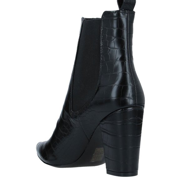 Steve Madden Block High Heel Bootie Croc Black 7 - Picture 3 of 10